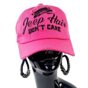 Jeep Hair Don't Care Pink Cap with Swarovski Crystals.